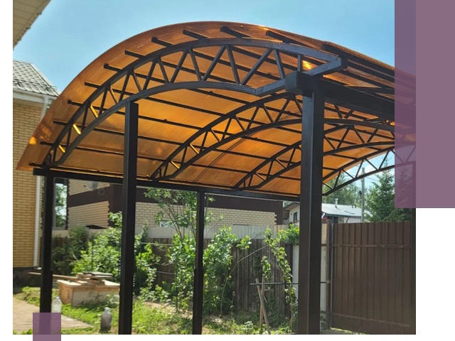 Изготовление навесов под ключ в Рассказове из качественных материалов