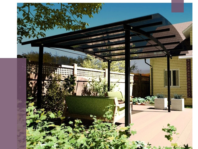 Навесы для террасы в Рассказове от 13024 руб. под ключ | ПРОЛЁТ-Рсз