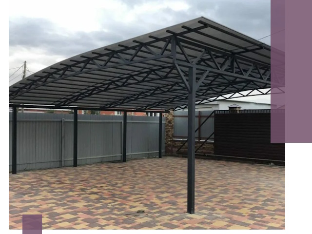 Металлические навесы под ключ в Рассказове — изготовление и монтаж