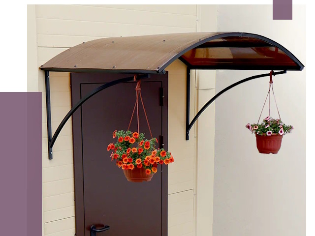 Козырьки над входом в Рассказове от 14812 руб.  | ПРОЛЁТ-Рсз