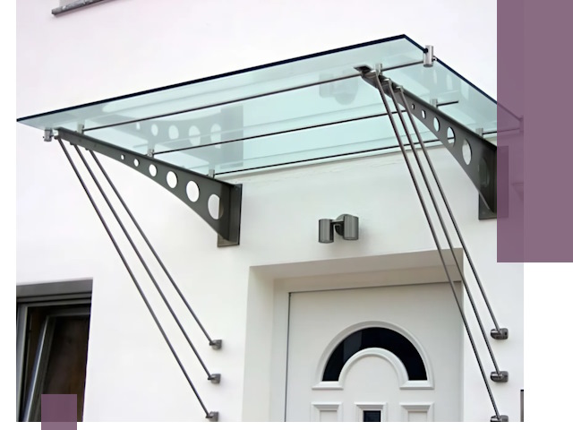 Козырьки над входом под ключ в Рассказове — изготовление и монтаж