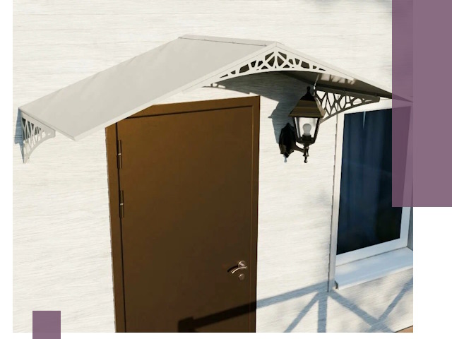 Металлические козырьки на входы и террасы в Рассказове