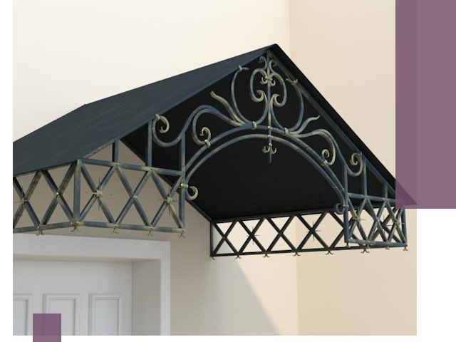 Двускатные металлические козырьки под ключ в Рассказове